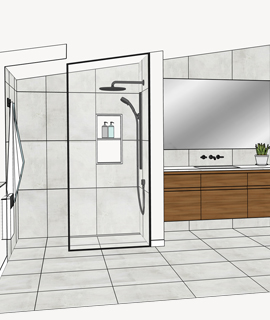 Croquis 3D pour design de salle de bain